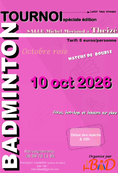 Octobre rose - tournoi badminton 