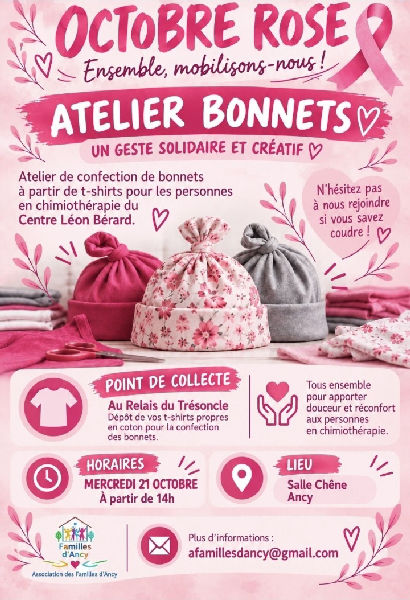 Octobre rose - Atelier bonnets