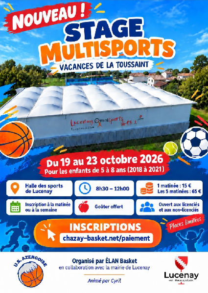 Lucenay stage multisports vacances de la Toussaint