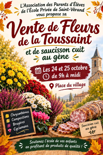Vente de fleurs et de saucissons au gène