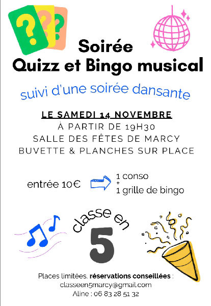 Soirée quizz et bingo musical
