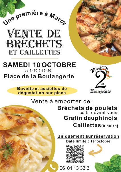 Vente de bréchets et de caillettes