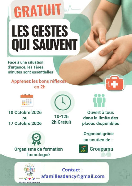 Les gestes qui sauvent - formez vous en 2h !