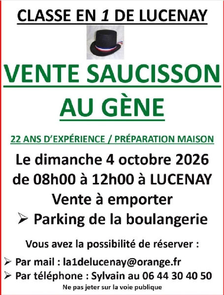 Vente de saucissons au gène de la classe en 1