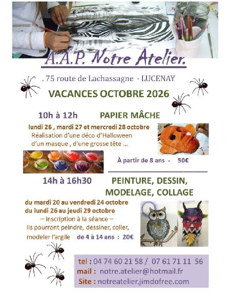 Stages enfants pour les vacances d'octobre