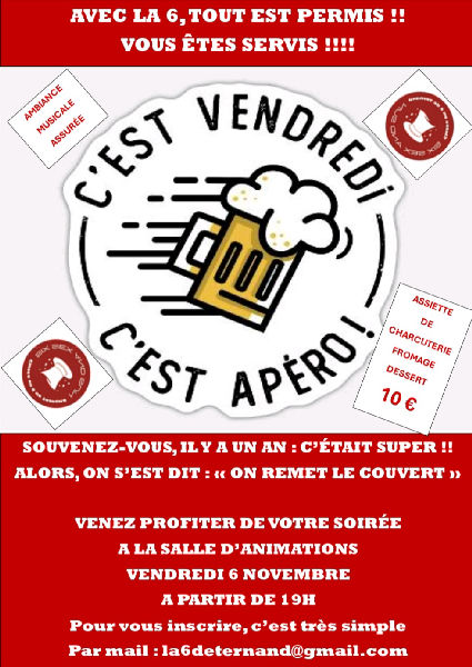 Soirée apéro - Classe en 6