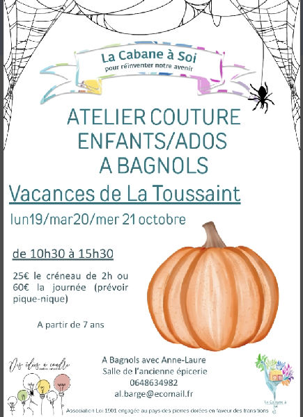 Stage de couture pendant les vacances