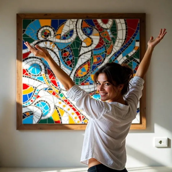 Atelier réalisation d'une mosaïque de papier au Château des Arcis