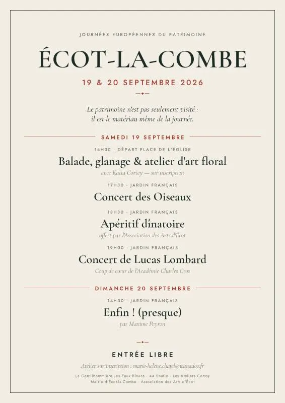 Les journées du patrimoine à Ecot-la-Combe