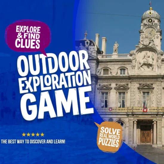 Jeu d'exploration en plein air dans la vieille ville de Lyon