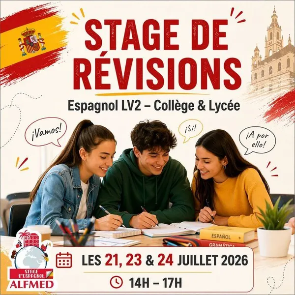Stage de révisions Espagnol LV2 (15-18 ans) – Juillet 2026