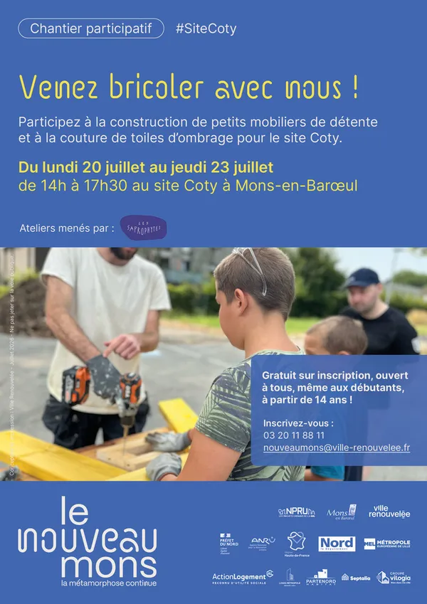 Chantier participatif : Venez fabriquer des ombrières !