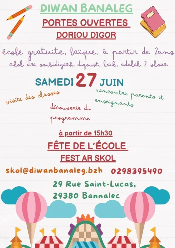 Fête de l'école et portes ouvertes
