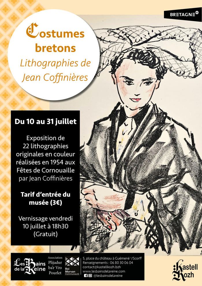 Costumes bretons - lithographies de Jean Coffinières