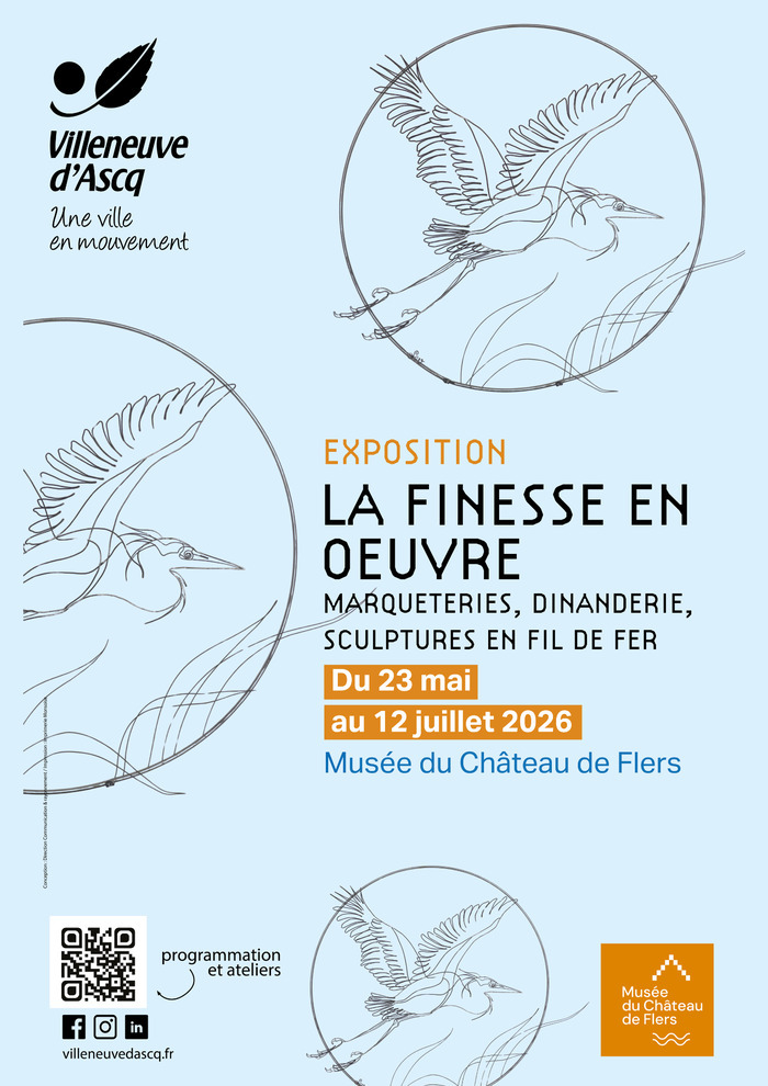 Exposition La Finesse en Œuvre : marqueteries, dinanderie, sculptures en fil de fer