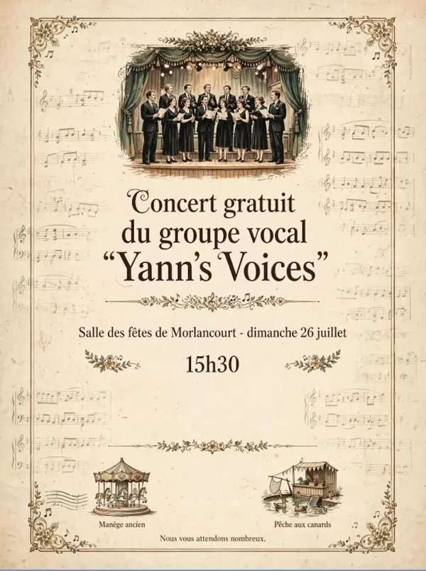 Concert gratuit du groupe vocal "Yann's voices"