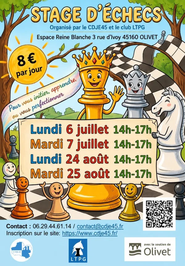 Stages d'échecs vacances d'été