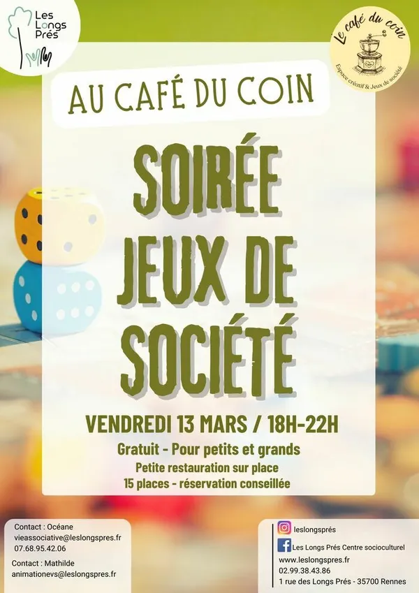 Soirée jeux de société au café du coin