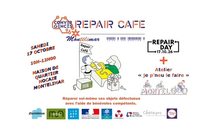 Repair Café samedi 17 octobre 2026 Qt Nocaze à Montélimar
