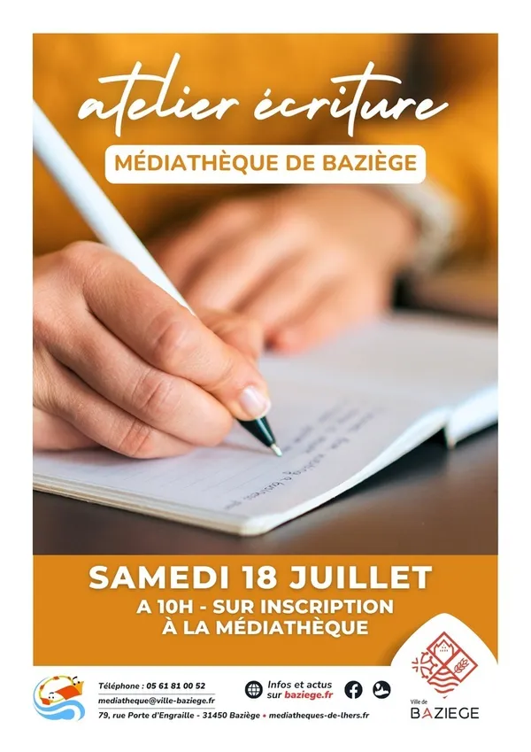 Atelier d'écriture à la Médiathèque de Baziège