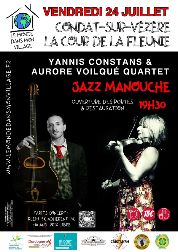 Yannis Constans & Aurore Voilqué Quartet – Jazz Manouche – Condat sur Vézère