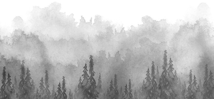 Paysage à l'encre