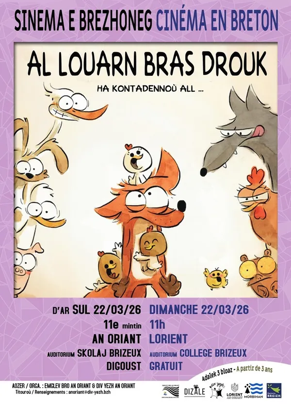 Dessin animé en breton sous titré en français : Ar louarn bras ha drouk ha kontadennoù all