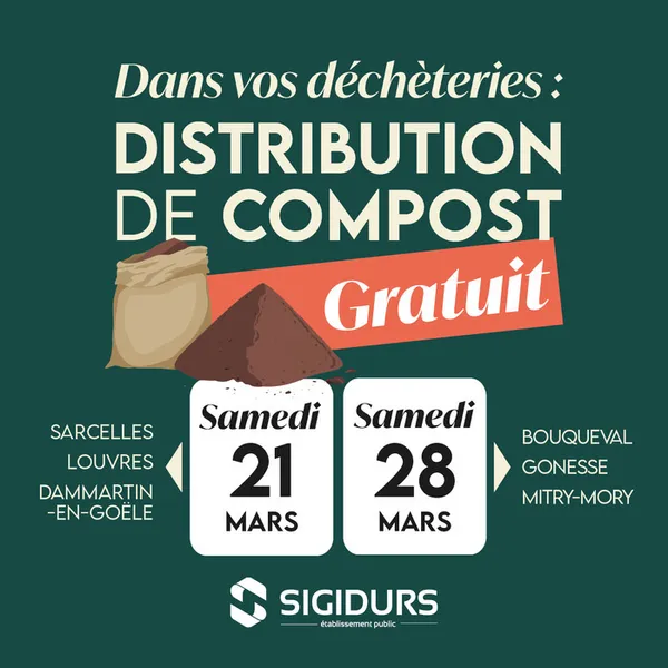 Distribution gratuite de compost avec les samedis du Jardin Durable.