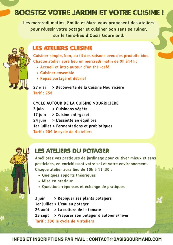 Cycles d'ateliers cuisine & potager 🌱🥗