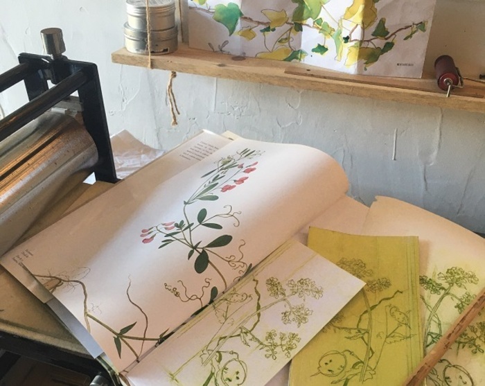 Atelier / démonstration d'impression avec presse