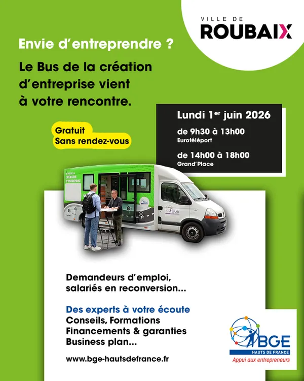 Créer son entreprise : le bus BGE s’arrête à Roubaix