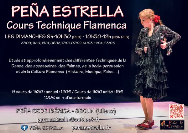 Cours Technique de danse Flamenco - Peña Estrella /Ibérica