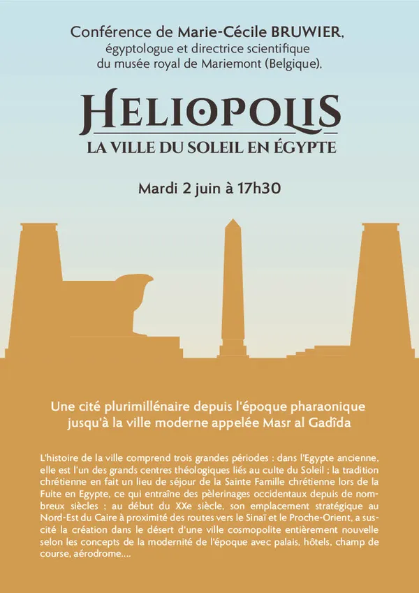 Heliopolis, la Ville du Soleil en Egypte, par Marie-Cécile BRUWIER
