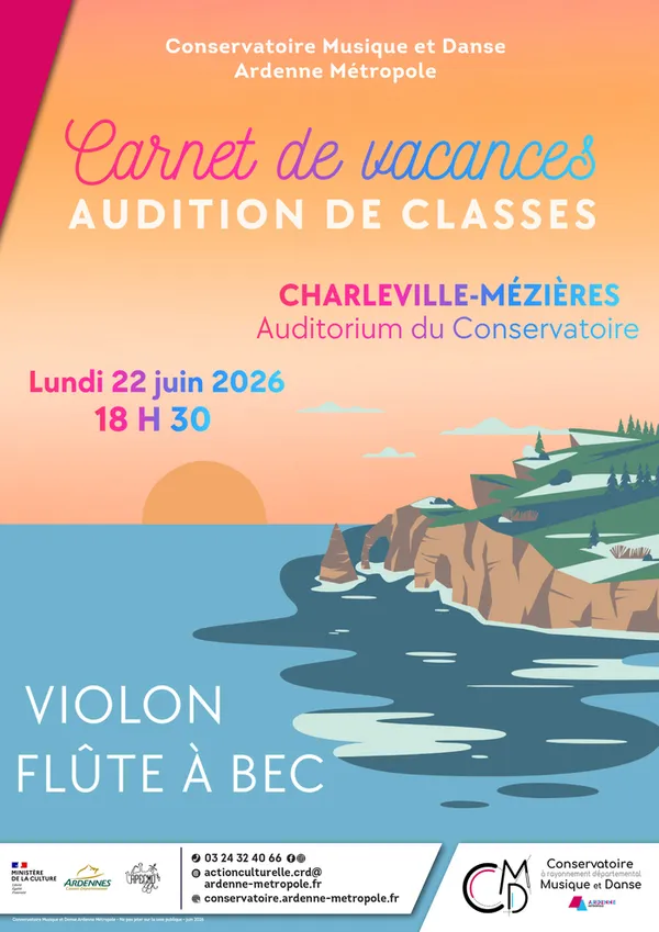 Carnets de vacances : violon, flûte à bec, musique ancienne