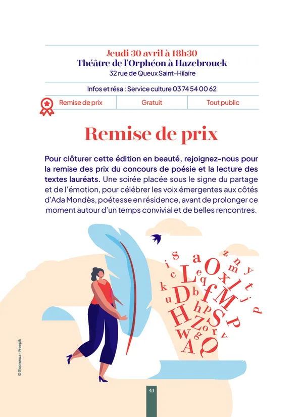 Remise des prix du Concours de Poésie -- Printemps des Poètes
