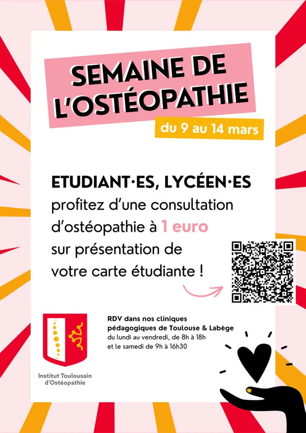 Consultation d'ostéopathie à 1€ pour les étudiant·es à l'ITO
