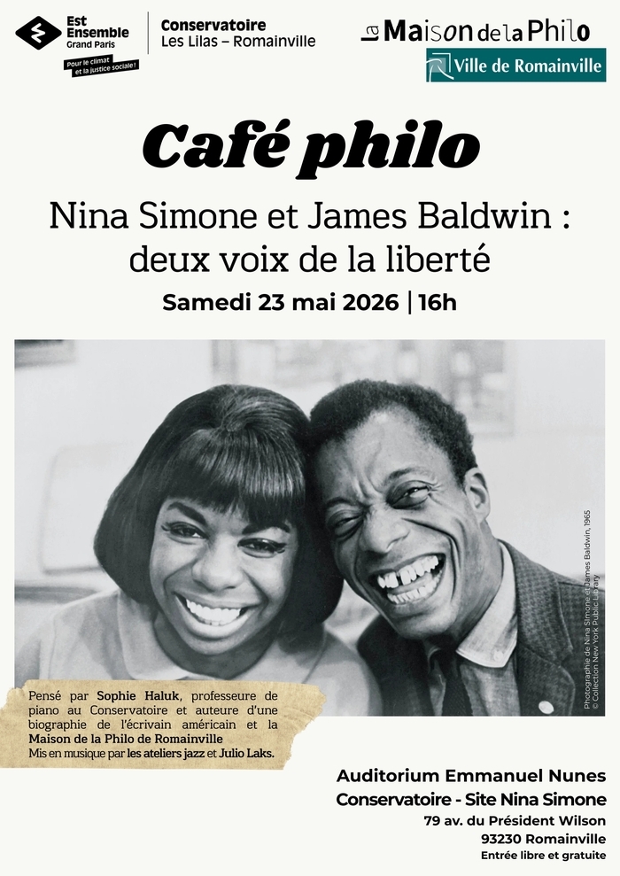 Café Philo au Conservatoire : Nina Simone et James Baldwin, deux voix de la liberté !