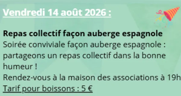 Repas collectif façon auberge espagnole