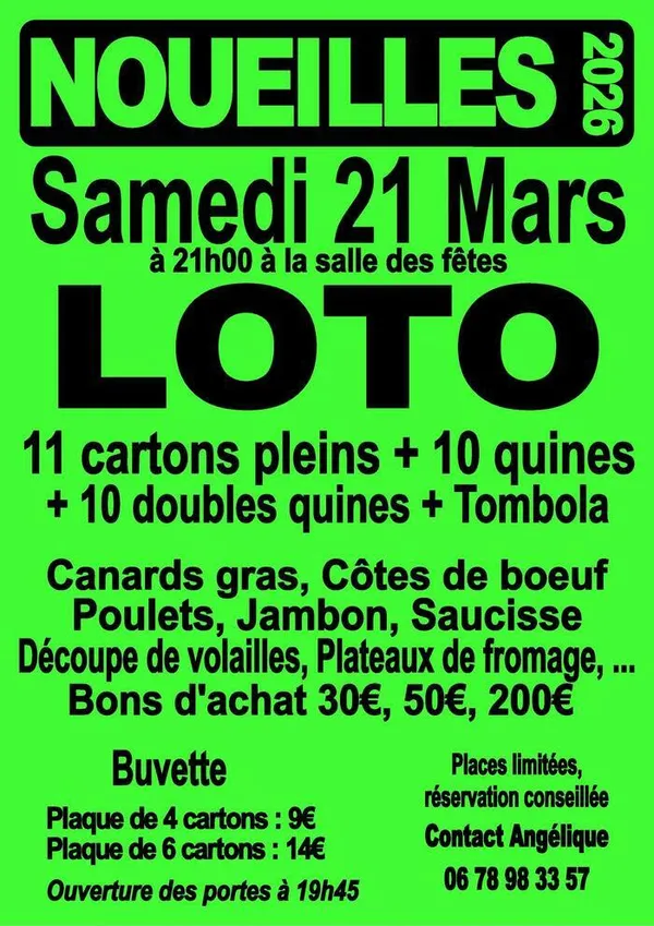 Loto du Comité des fêtes de Noueilles