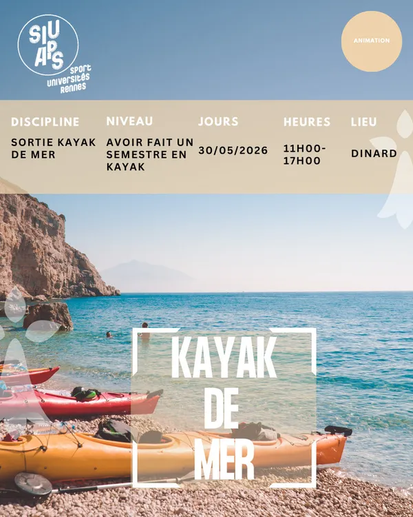 Sortie Kayak mer, Dinard