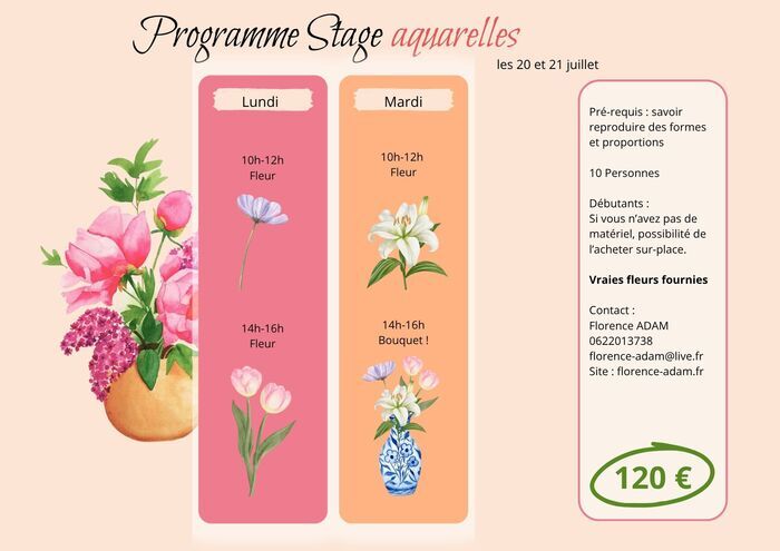 Stage Bouquet d’Aquarelles – 2 jours