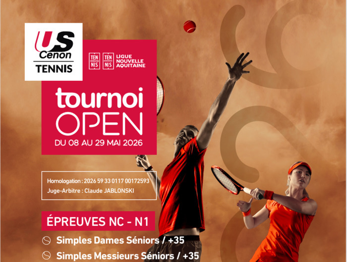 Tournoi de Tennis Open du 08 au 29 mai 2026