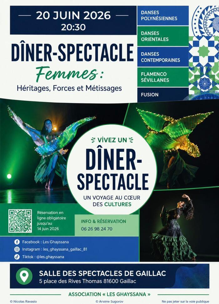 Soirée diner-spectacle orientale autour du thème Femmes : Héritages, Forces et Métissages.