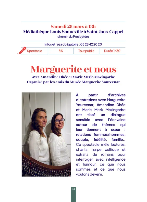 Spectacle "Marguerite et nous" -- Printemps des Poètes