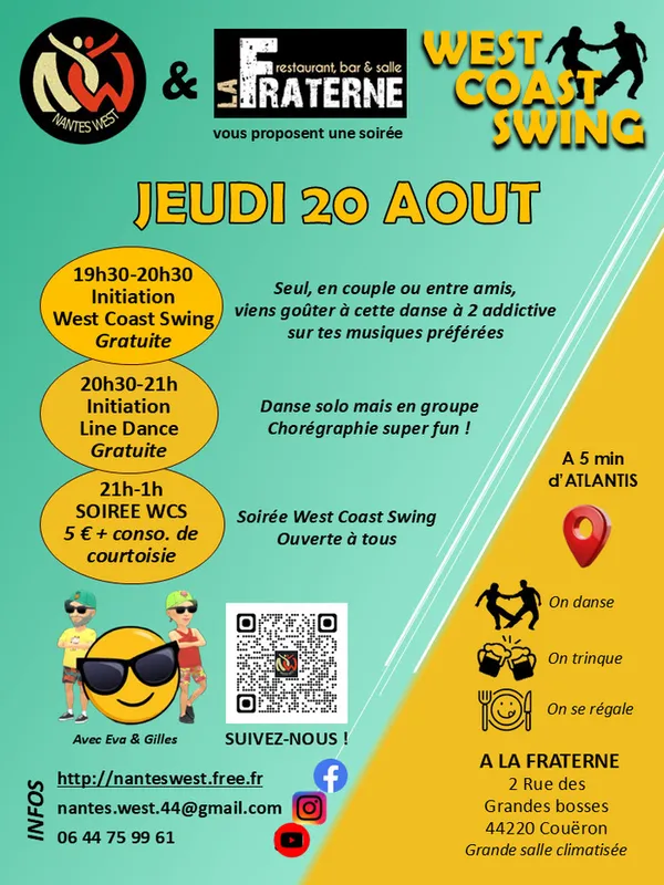 Initiations West Coast Swing & Line Dance + Soirée WCS