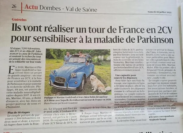 Tour de France 2CV pour la recherche PARKINSON