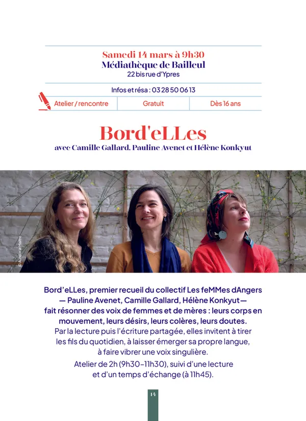 Atelier / rencontre "Bord'eLLes" -- Printemps des Poètes