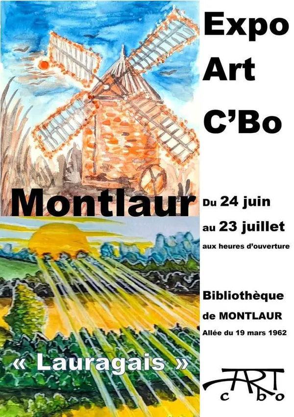 Expo "Lauragais" avec l'atelier 'Art C'Bo' à la bibliothèque de Montlaur