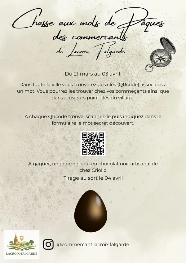Chasse aux mots de Pâques des commerçants de Lacroix-Falgarde !