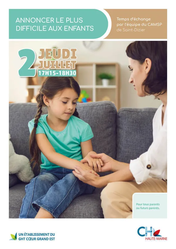 Temps d'échange parents "Annoncer le plus difficile aux enfants"